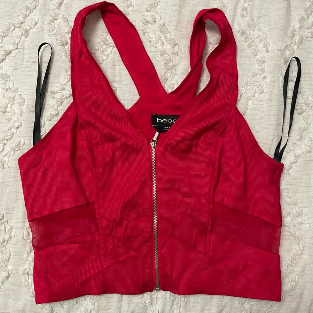 Bebe Red crop top